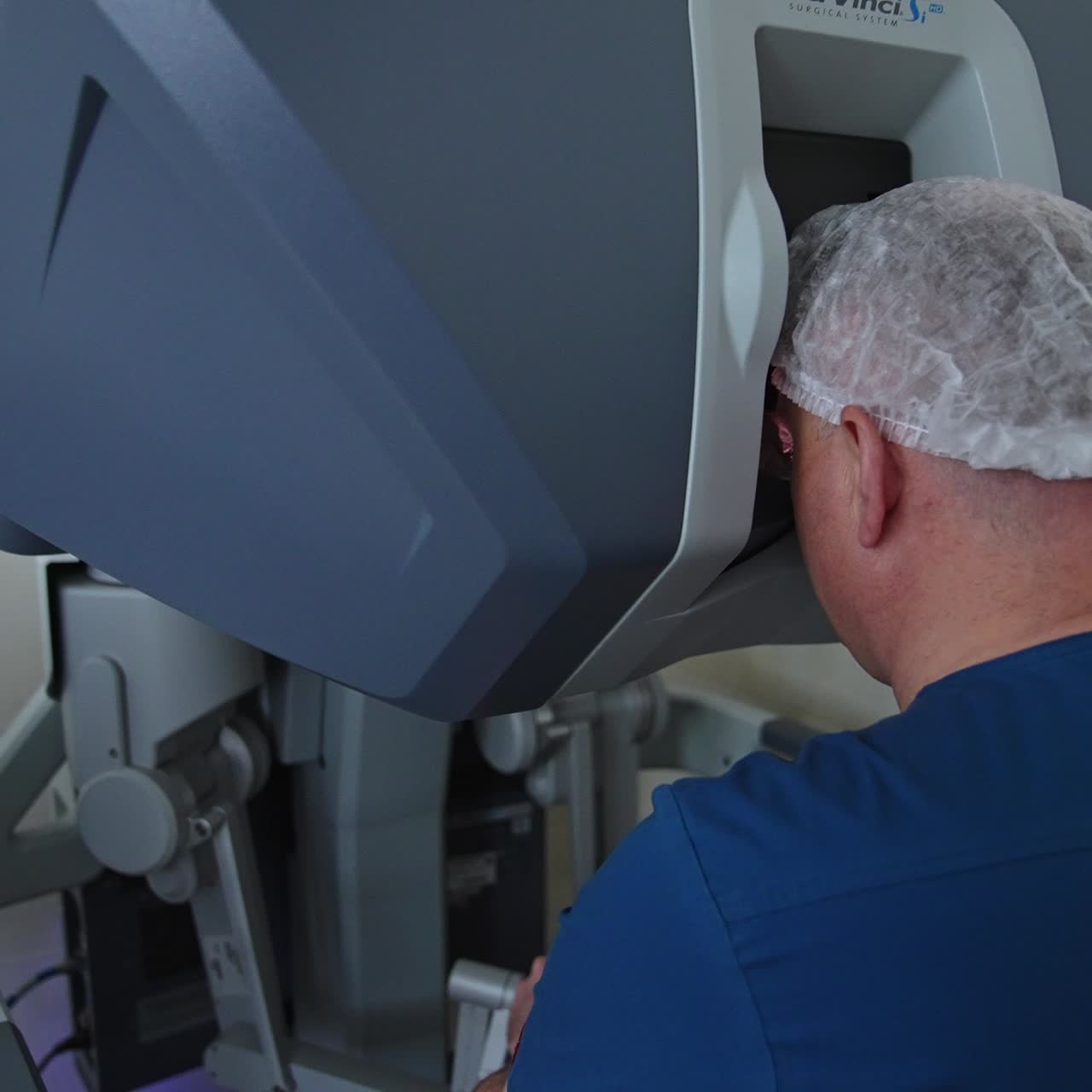 Minimally invasive robotic surgery. Modern surgical system. Medical robot