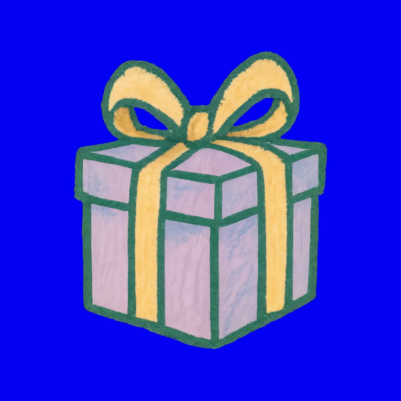 Colorful gift box illustration animation, transparent 4K video, green screen
