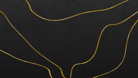animación de líneas distorsionadas doradas que se mueven en un bucle sin costuras sobre un fondo de carbón