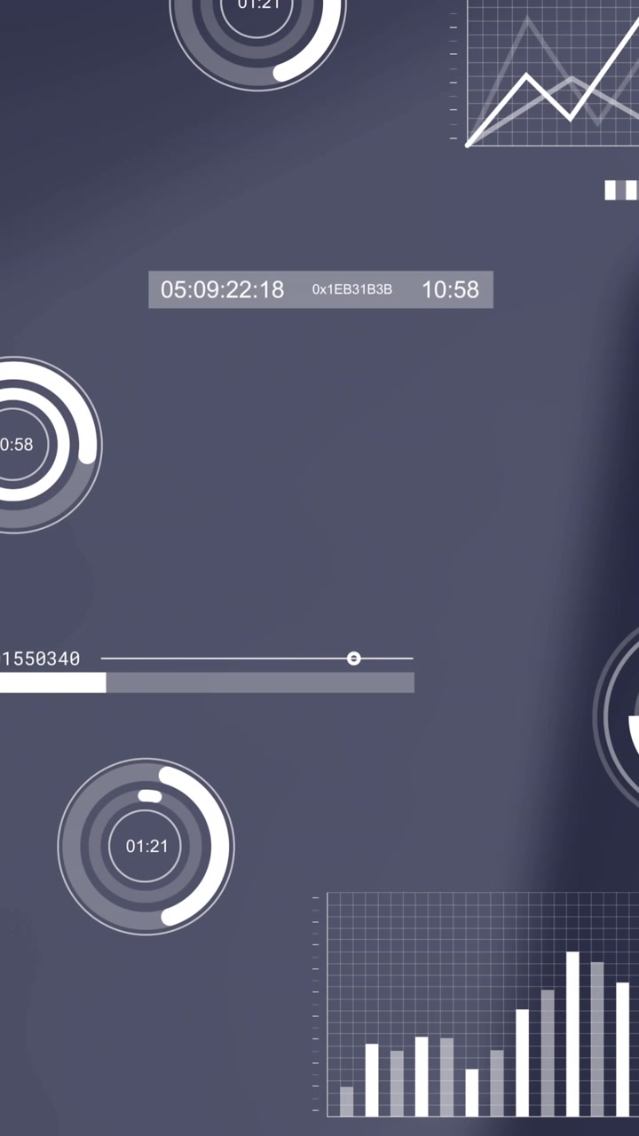 Animation of interface with statistical data processing against empty office