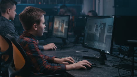 students working on computers in a computer lab