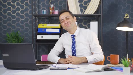 Cheerful-businessman-dancing-looking-at-camera.