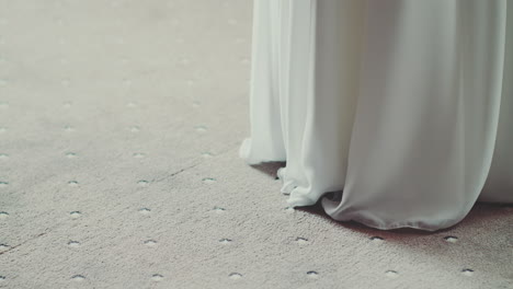 close-up of elegant wedding dress