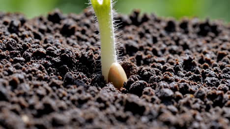 seedling germinating in soil