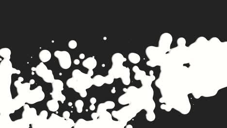 flowing abstract liquid white splashes spots on black gradient