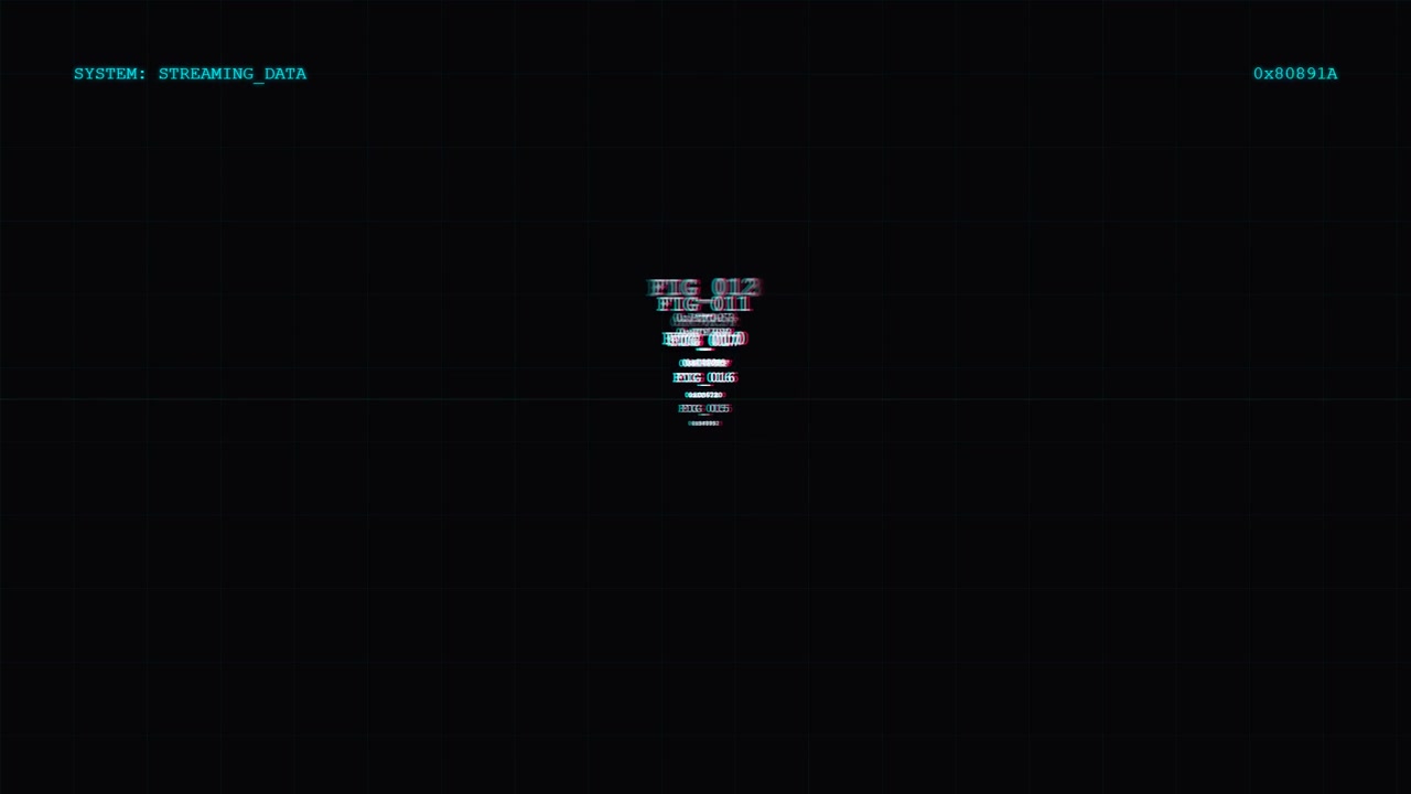 Digital Data Streaming Interface with Glitch Effect