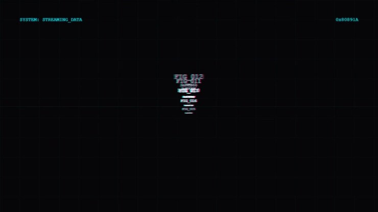 Digital Data Streaming Interface with Glitch Effect