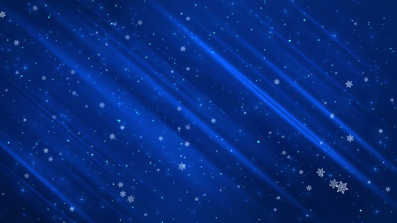 4K 동영상 배경 메리 크리스마스 축하 카드, 반짝이는 파티클, 색종이 조각, 빛