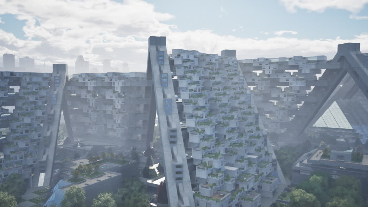 초고층 건물과 현대 건축물이 있는 미래의 도시