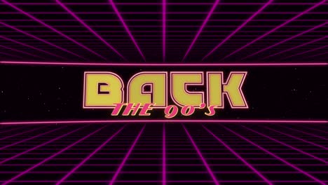 back to the 90s title animated retro futuristic 80s 90s style. animation squares and retro background