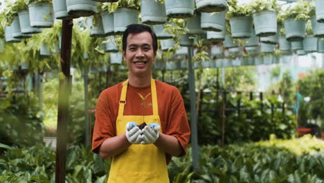 gardener working indoors