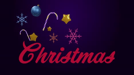 Animation-Von-Weihnachtsgrüßen-Und-Dekorationen-Auf-Violettem-Hintergrund