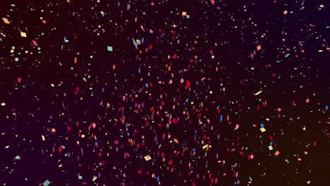 Animation-of-confetti-falling-over-black-background