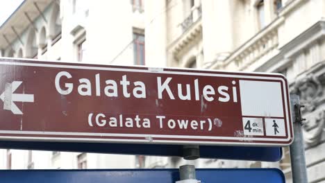 galata kulesi street sign