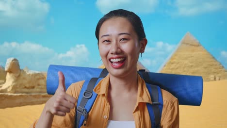 happy tourist in egypt