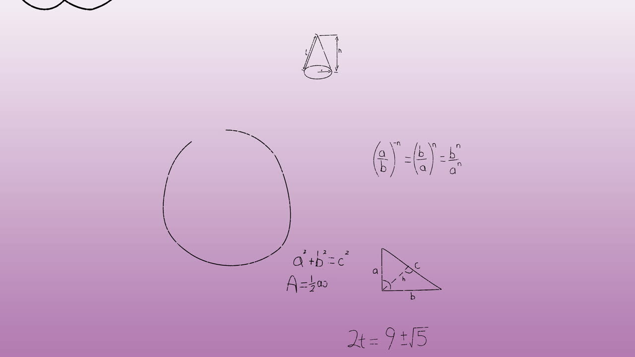 animación de ecuaciones matemáticas sobre un fondo gris
