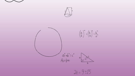 animación de ecuaciones matemáticas sobre un fondo gris