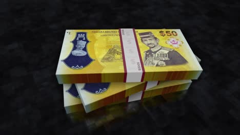 brunei dollar money banknote pile packs animation