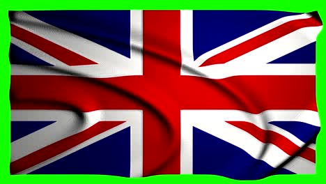 reino unido agitando la bandera pantalla verde reino unido gran bretaña animación