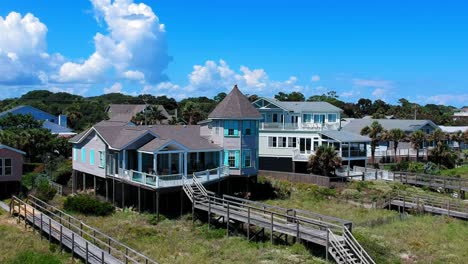 Beach-Condos-in-Front-of-a-Deep-Blue-Sky-with-Clouds