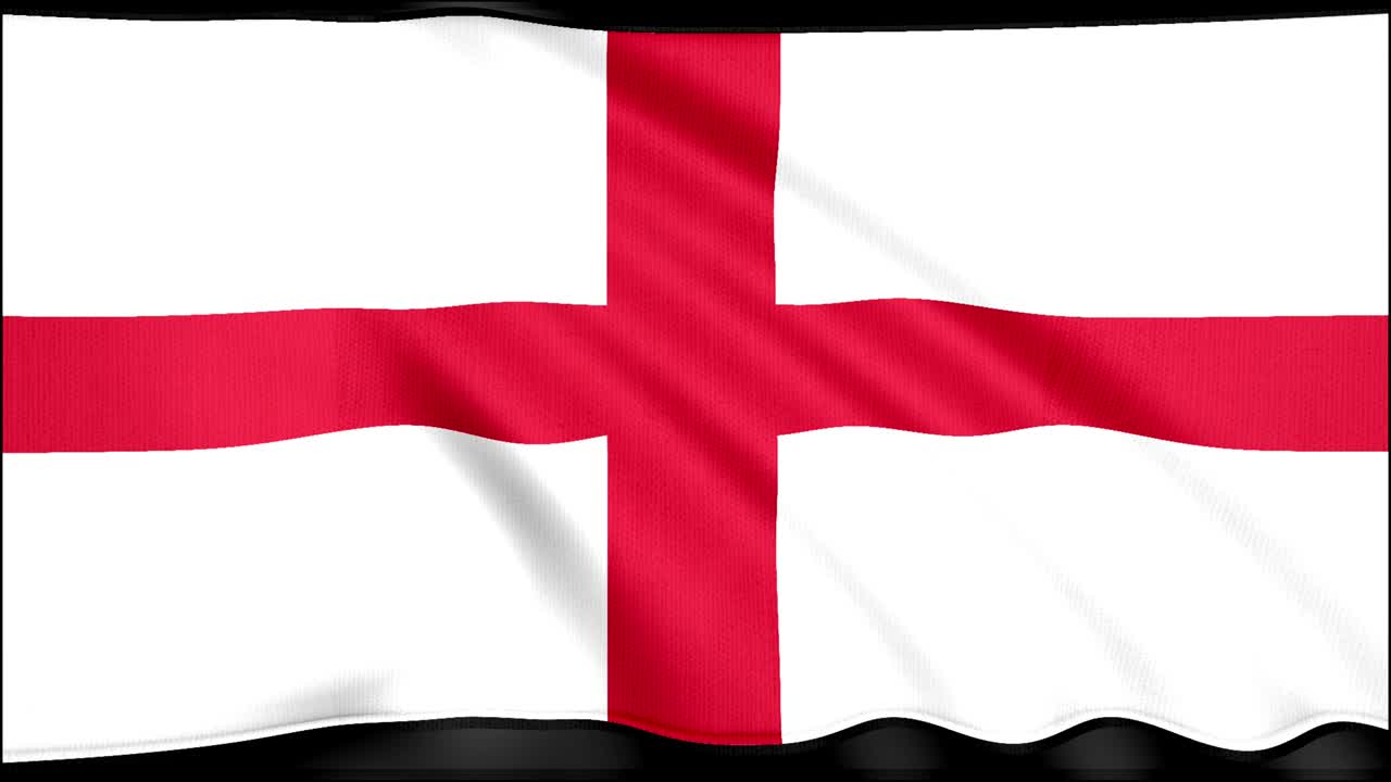 잉글랜드의 발을 흔들고, 애니메이션 잉글랜드 발은 검은색 바탕에 느리게 움직이고, 세계 컵의 국가 최종 그룹 또는 역사와 영웅적 인 국적을 보여줍니다.