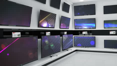 Televisions-displayed-at-an-electronics-store