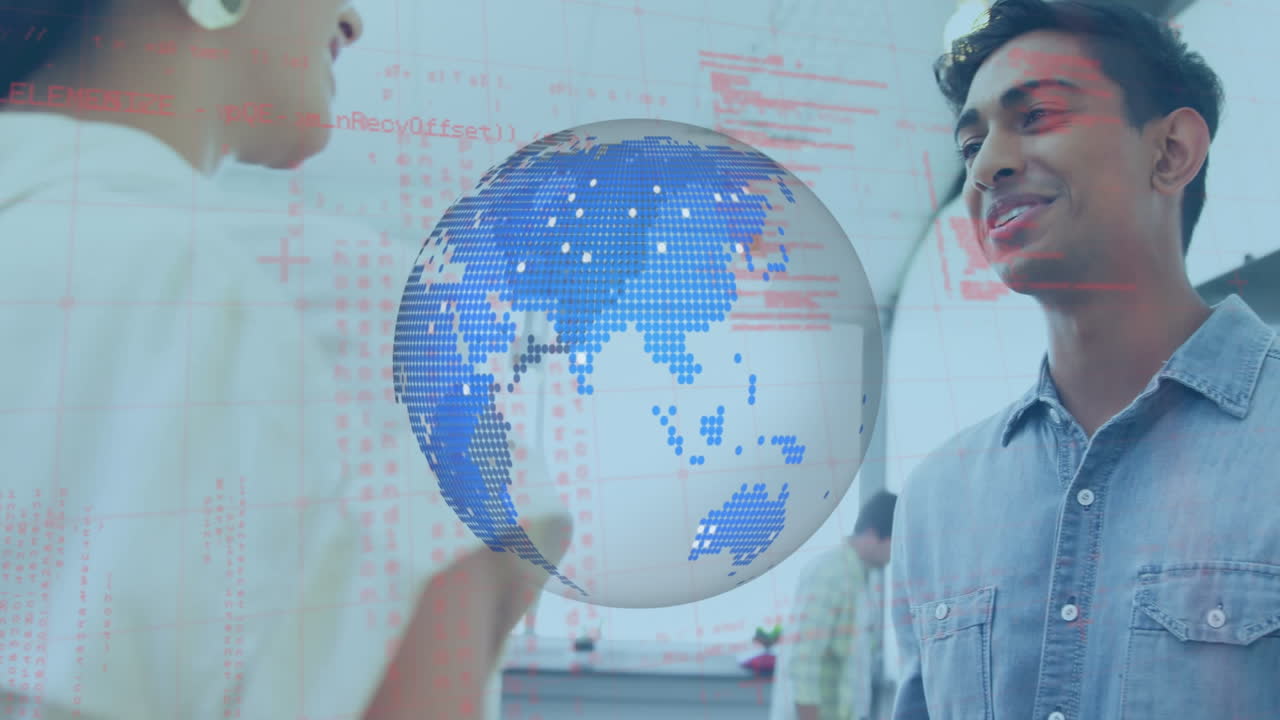 세계관의 애니메이션과 남자와 여자 대화에 대한 데이터 처리