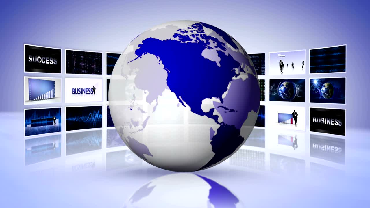 모니터와 지구, 기술 추상 애니메이션