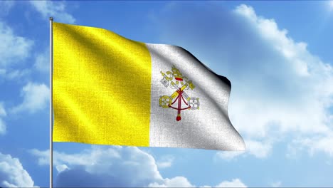 vatican city flag waving in the wind