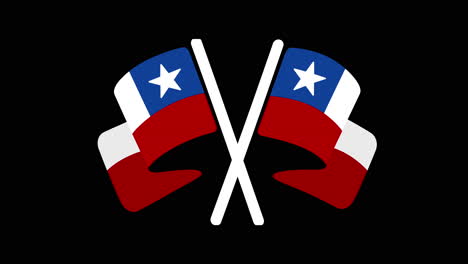 two chilean flags celebration fiestas patrias chile graphic