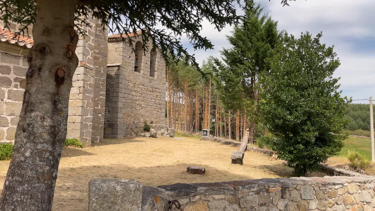 Ancient Stone Church in Rural Setting