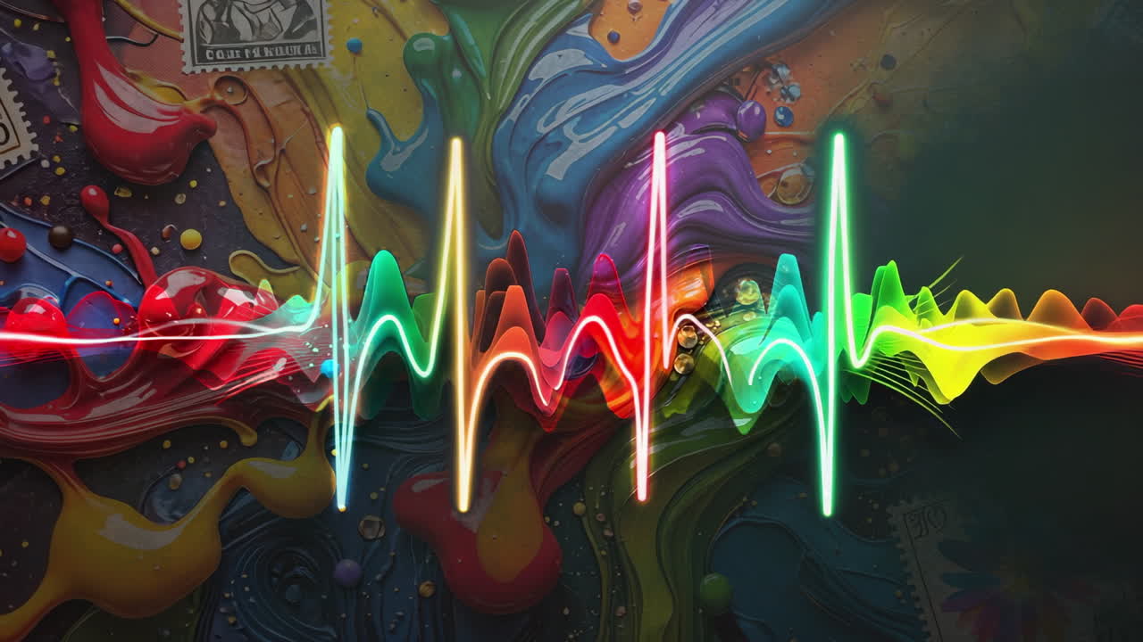 Vibrant Abstract Sound Wave Visualization