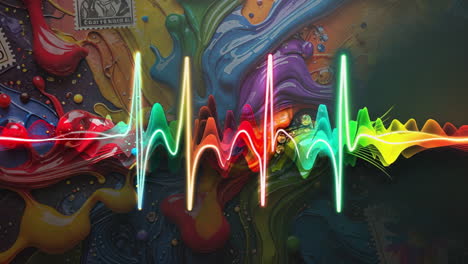 vibrant abstract sound wave visualization