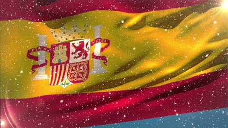 Flagge-Spaniens-Und-Schneeflocken