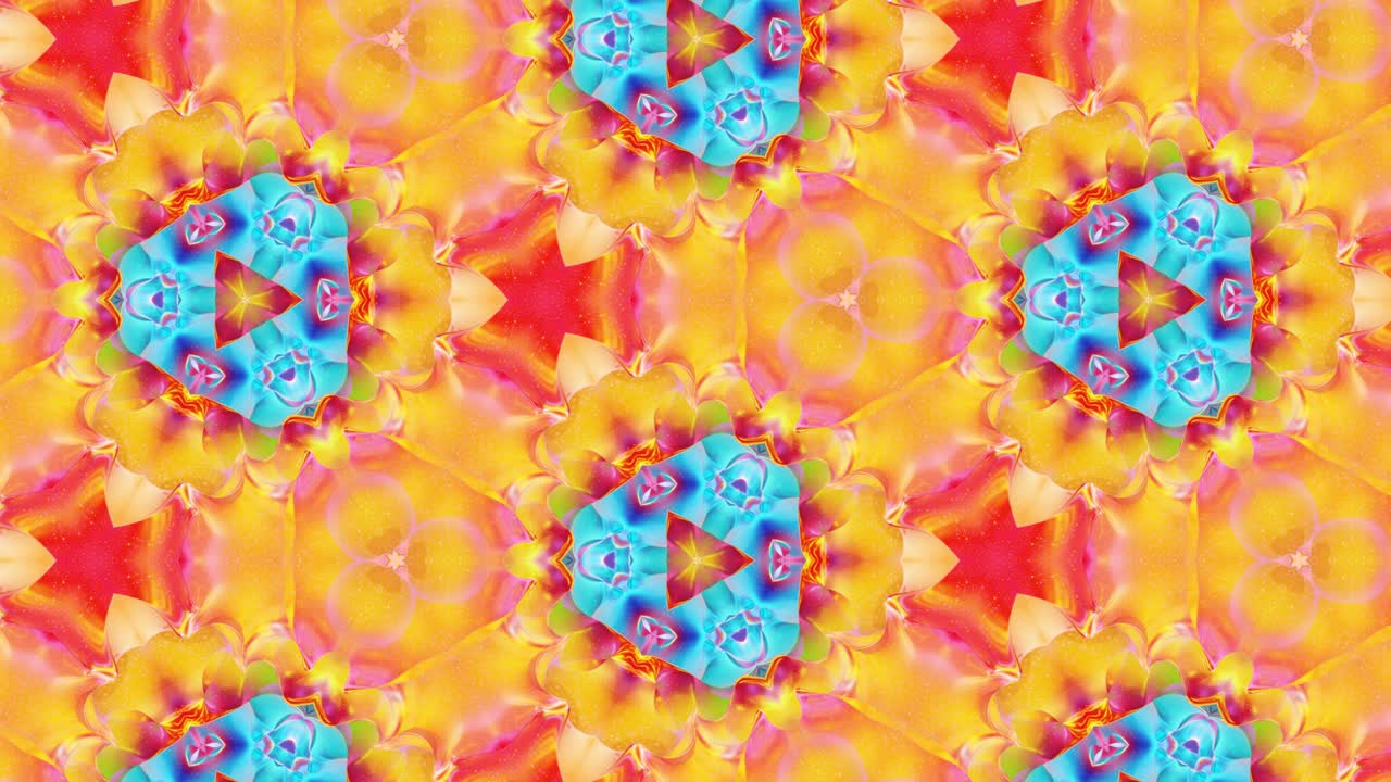 Animazione 3D elegante e astratta in loop, come un motivo simmetrico ondulato, una struttura caleidoscopica con onde, vetro liquido multicolore con splendidi colori sfumati. Animazione fluida colorata e di tendenza in 4K