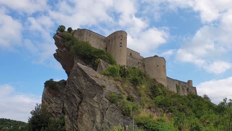 low angle roccascalegna, italy. zoom out