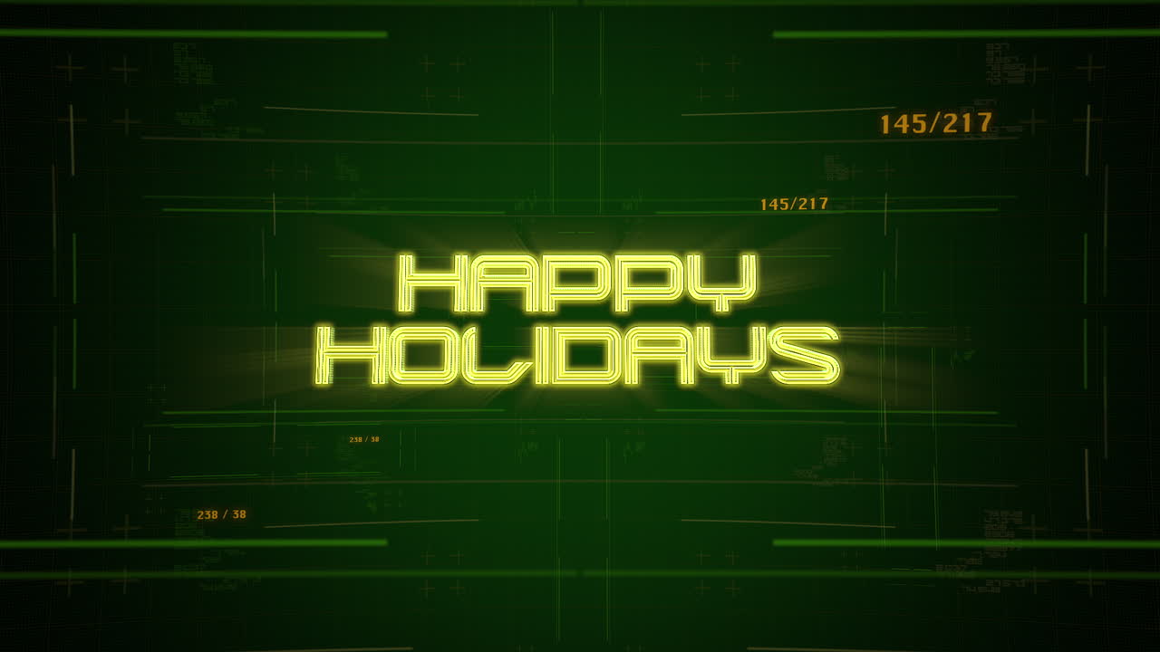 Digital Greetings: Happy Holidays Amidst Dynamic HUD Display