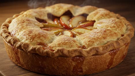 steaming hot apple pie fresh from the oven