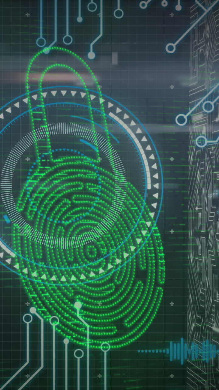 animación del escaneo del alcance y el procesamiento de datos sobre fondo negro