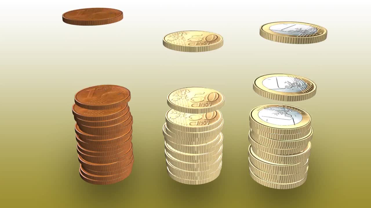 monedas de 3d que caen