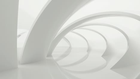 loop animation of going through the white tunnel, 3d rendering.