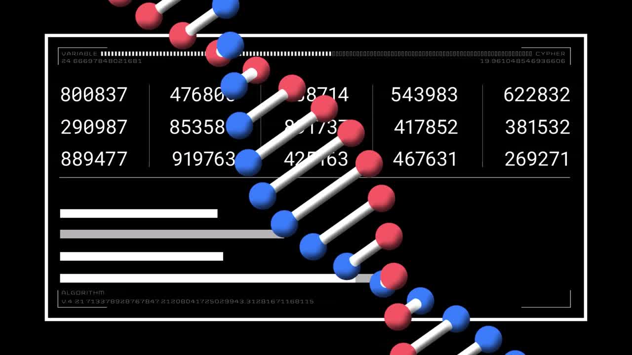 Animation of digital interface on black background