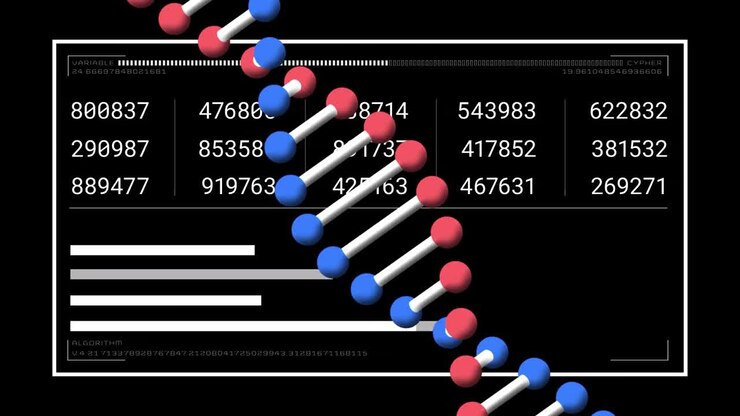 Animation of digital interface on black background