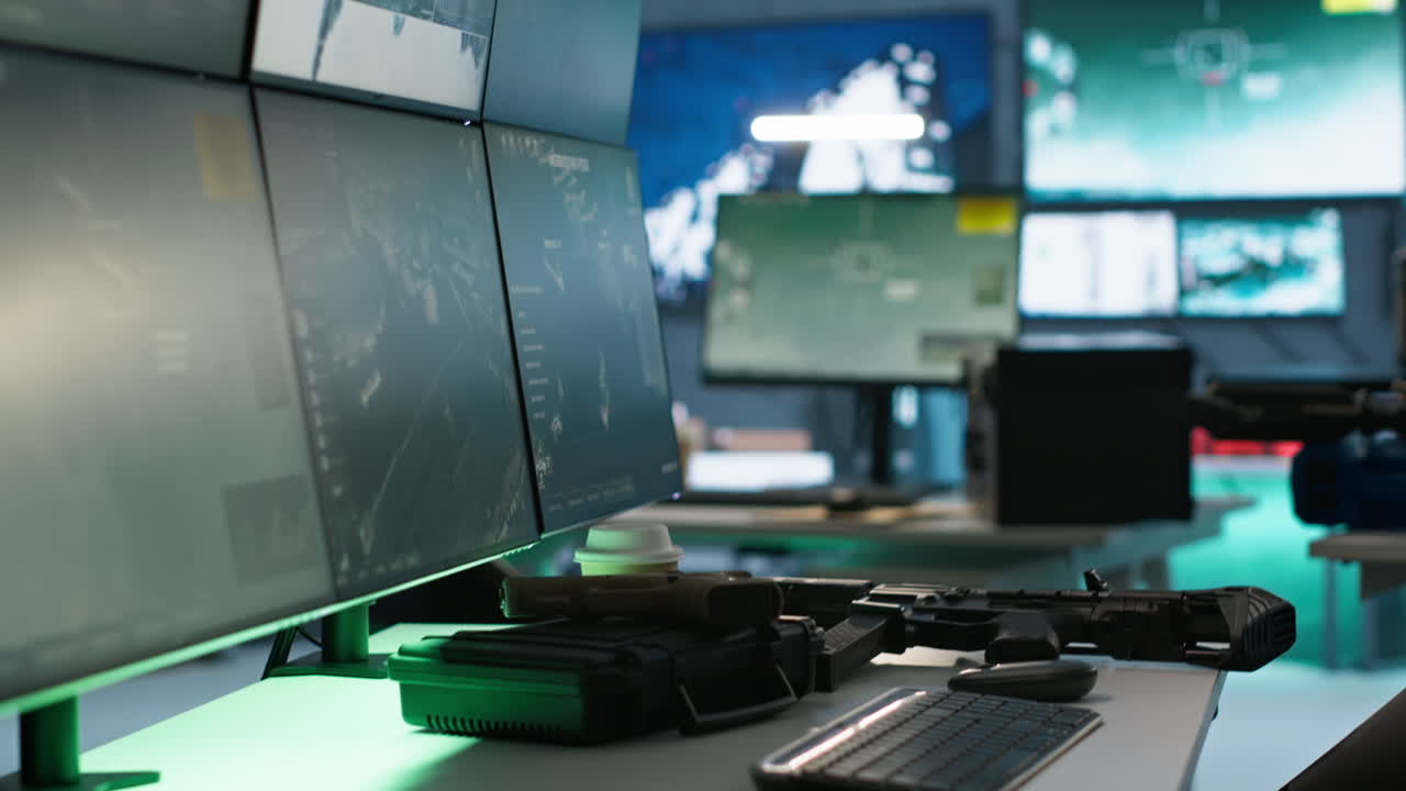 적을 추적하는 레이더 시스템으로 빈 군사 기지의 패닝