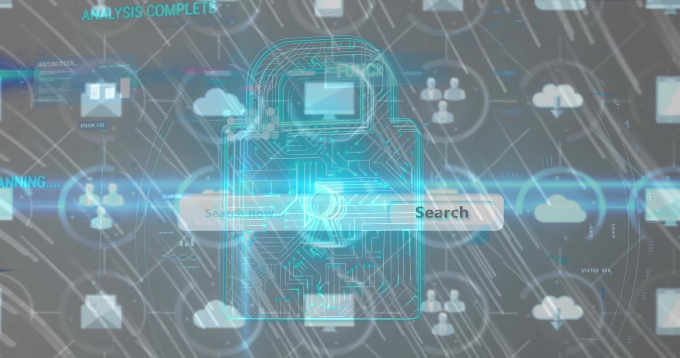 Animation of data processing and network of connections