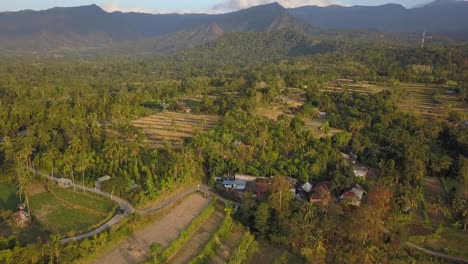 Fly-over-the-rice-fields-and-straight-to-the-hill-shot-with-a-drone-in-4K-and-30-FPS