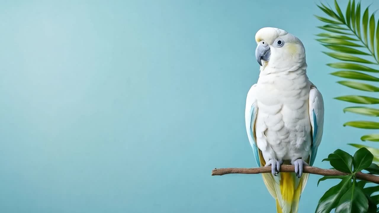 White Parrot Perched on a Branch