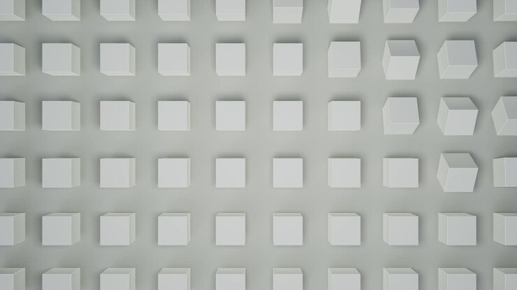 Abstract white geometric background with cubes