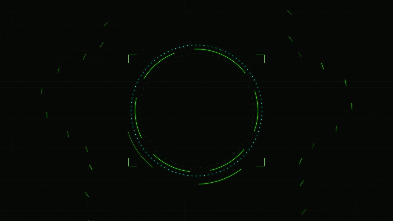 Futuristic Green Digital HUD Circular Interface Animation