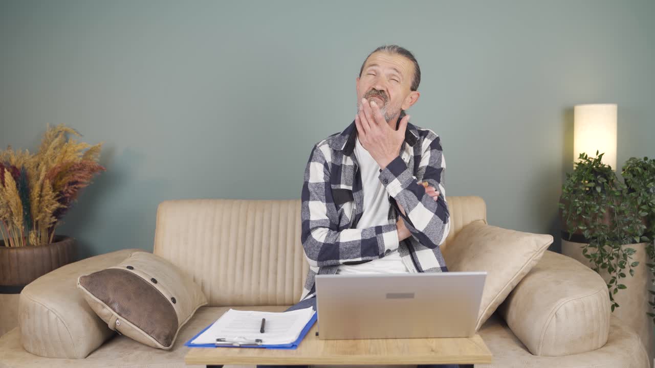 Confused man thinks and can't figure it out.